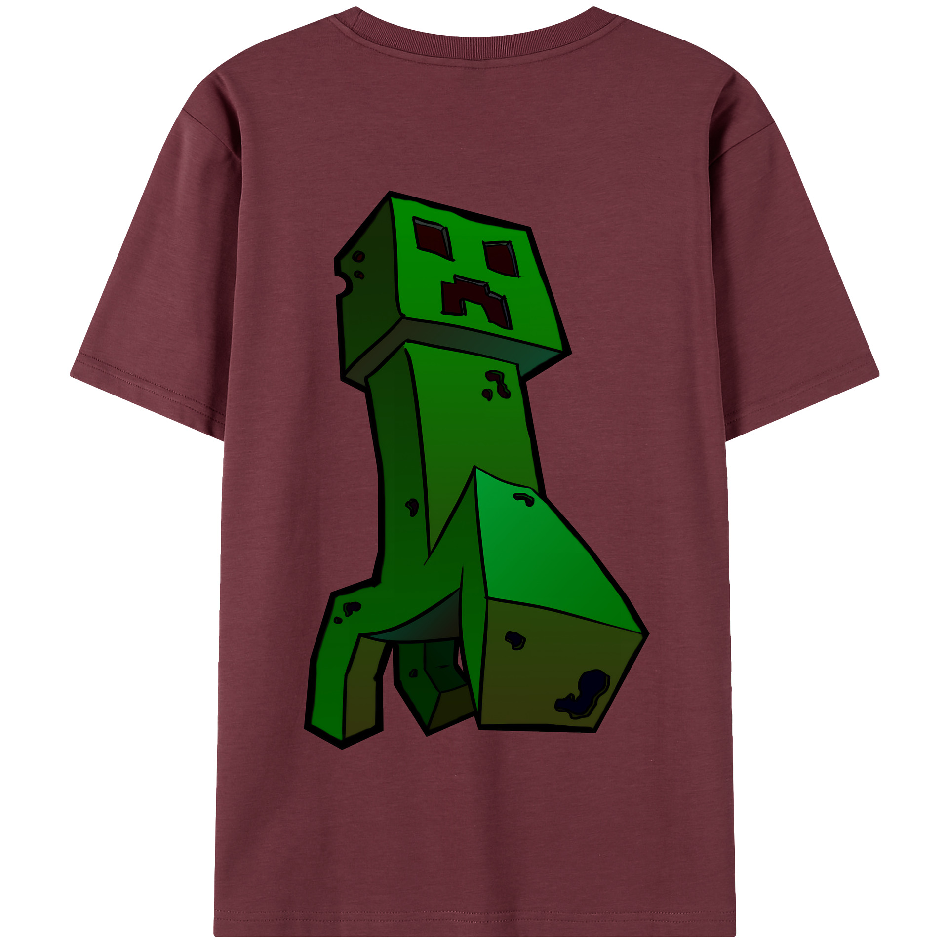 （画像用） マインクラフト ブロックの世界 Minecraft MC Block world 綿100％半袖Tシャツ（背面プリント）